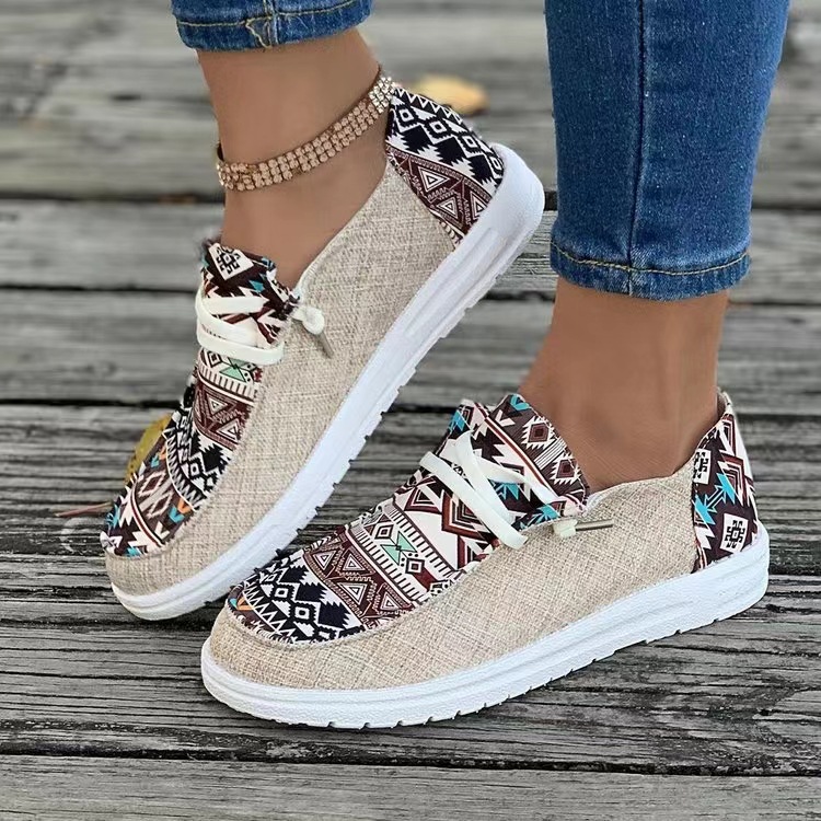 2024 Canvas Loafers Women's Amazon Flat Casual Shoes Women's Cloth Shoes Supports Temu/Shein Dropshipping