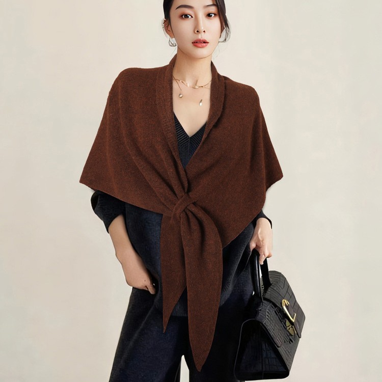 Lazy out of the street with wool triangle scarf women's autumn and winter neck protection warm scarf solid color large shawl air-conditioned room outside