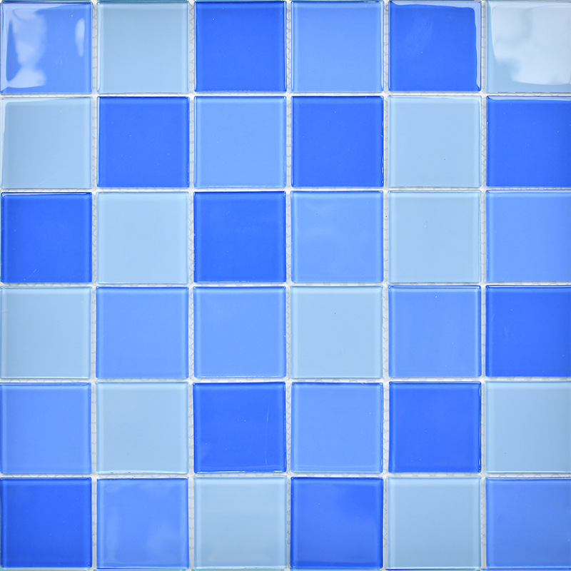 Crystal glass mosaic swimming pool Hotel Club project landscape pool fish pool bathroom blue mosaic tile
