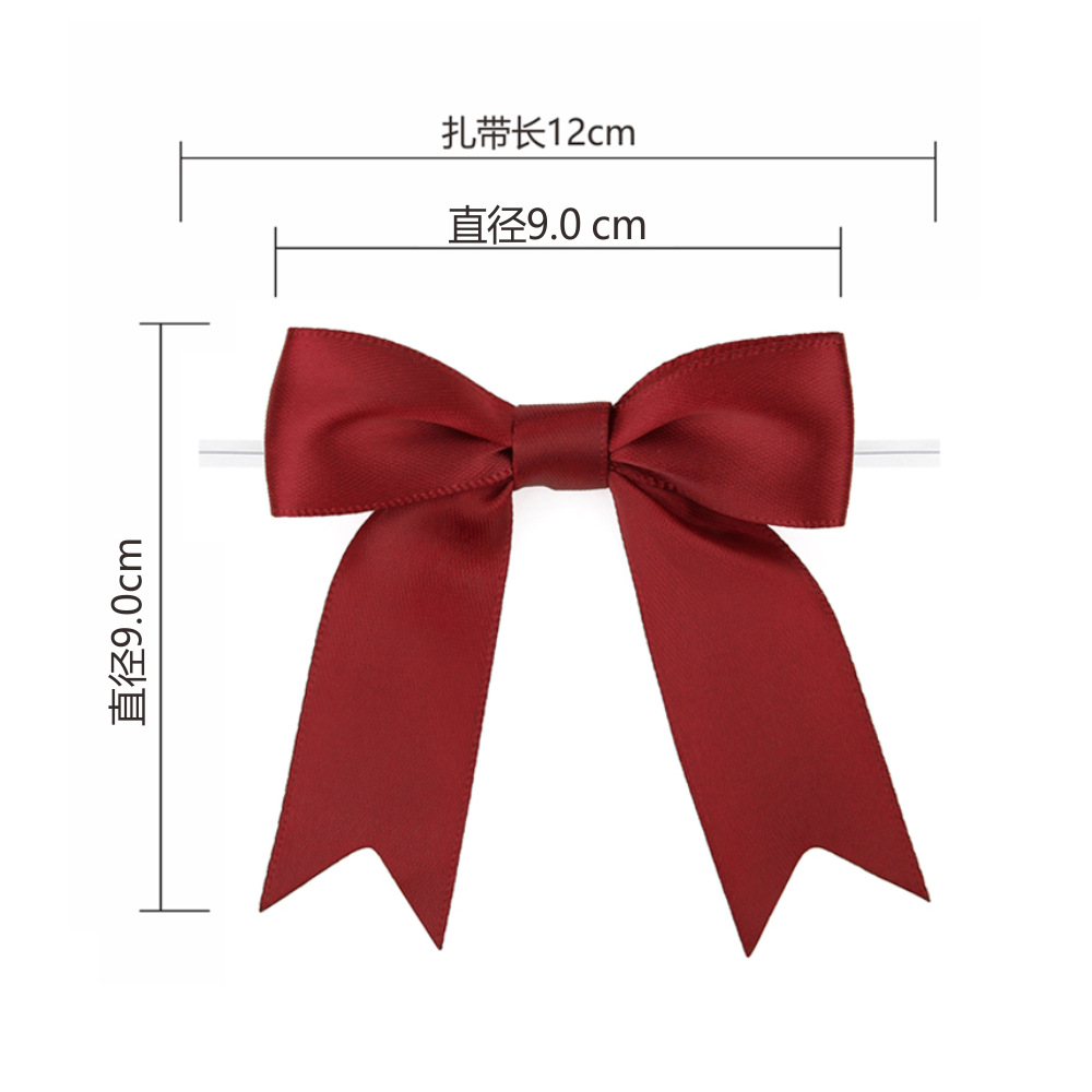 Wholesale 2.5cm Polyester Ribbon Bow Handmade DIY Accessories Red Wine Baking Packaging Gift Box Bow Accessories