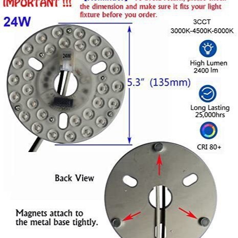 New Fan Light Module with Ce Certification 125 Two-Color Dimming and Cb Certified Ceiling Light 22W Light Source Module