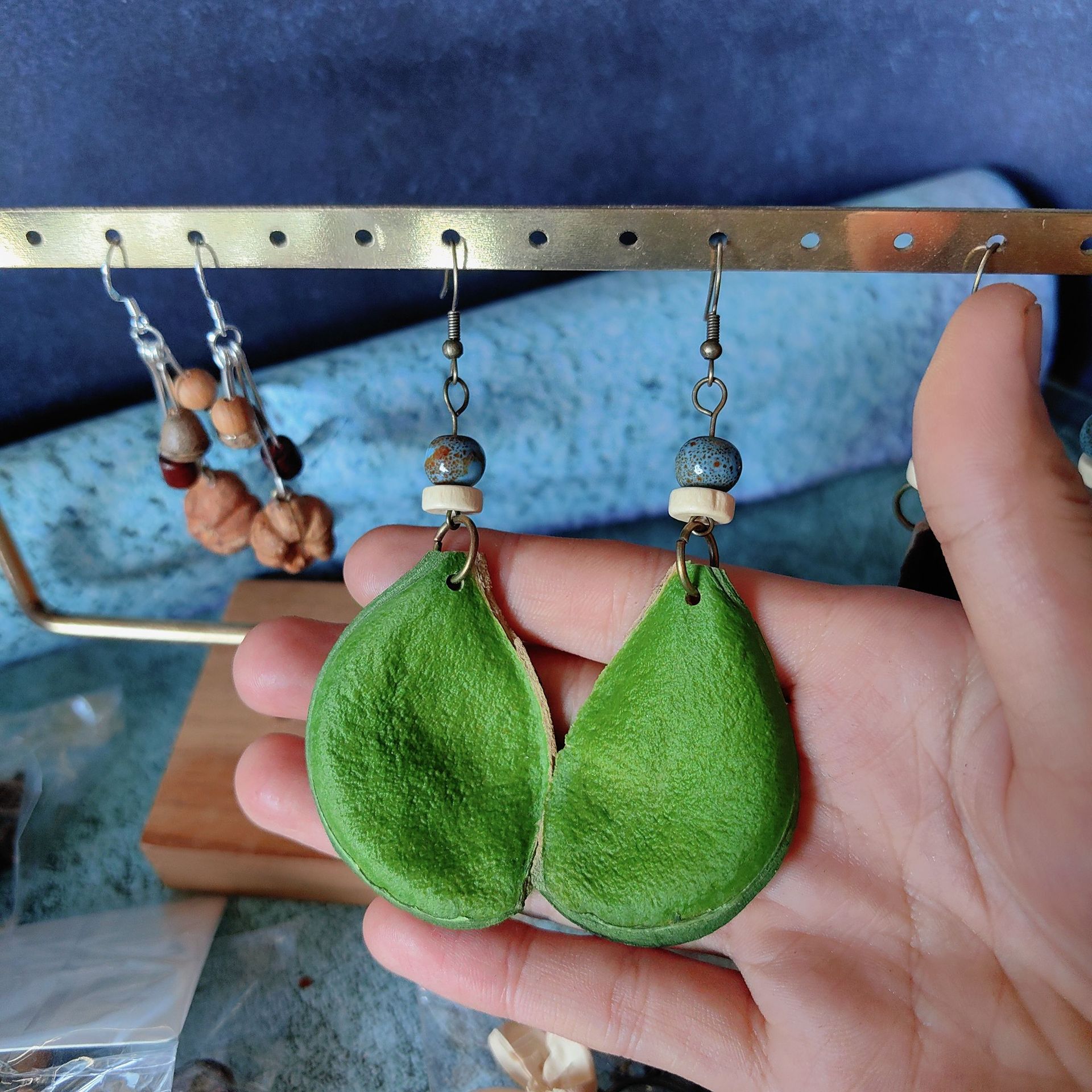 Plant Earrings Vintage Mori Pinecone Acorn Creative Long Wooden Natural Dried Fruit Tassel Ethnic Style Earrings