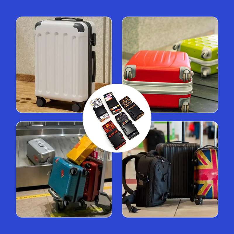 Manufacturer Customized Printed Luggage Strap Travel Code Box Cross Strap Plastic Buckle Strap