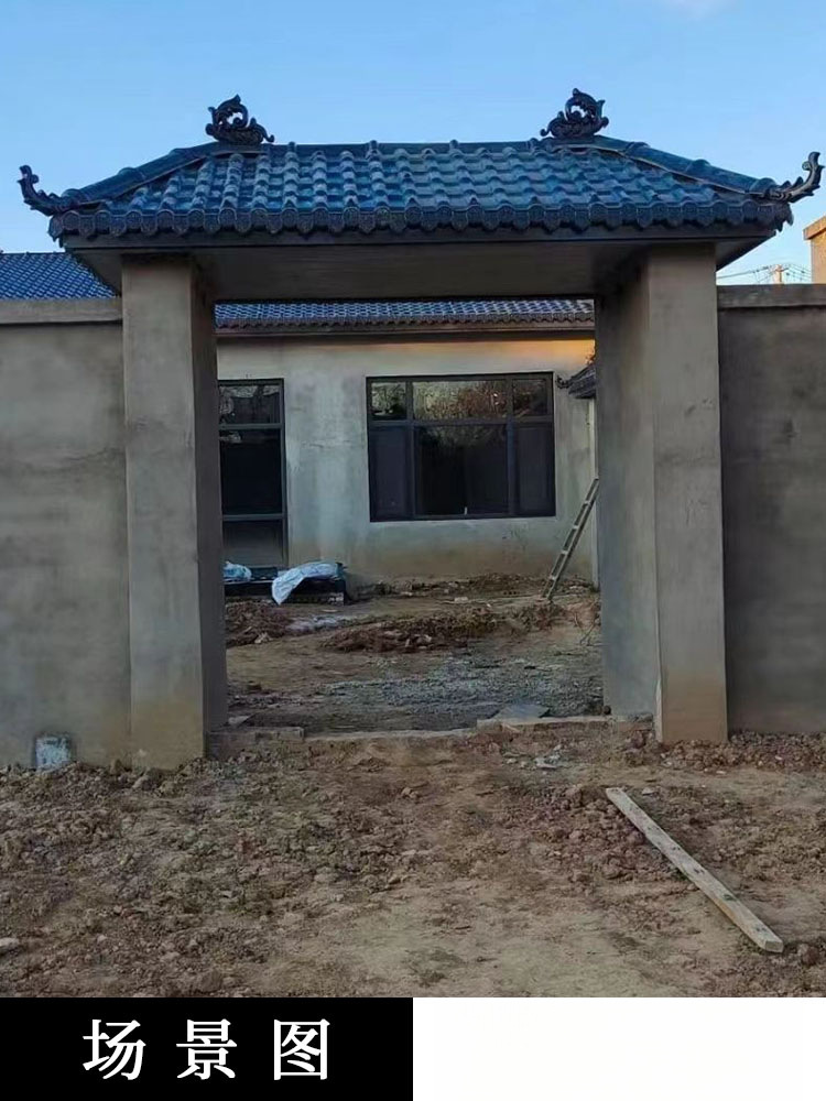 Resin Tile Accessories Ruyi Warped Roof Ridge, Antique Architectural Decoration, Auspicious Ruyi Roof Accessories, Warped Feet Wholesale