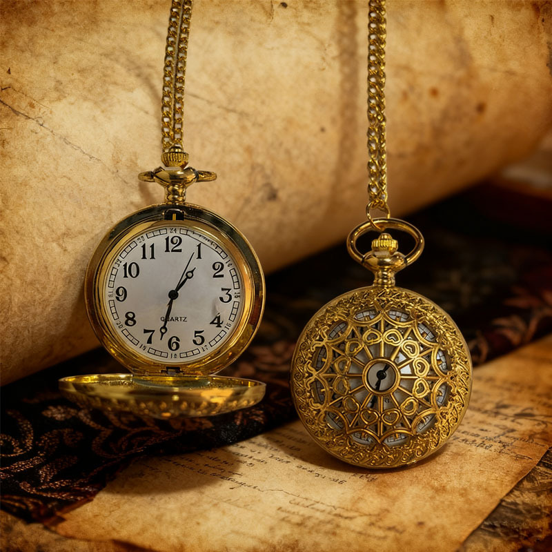Delta Operation Said Pocket Watch Retro Flip Cover Large Pocket Watch Gold Necklace Men's Gift Watch Wholesale