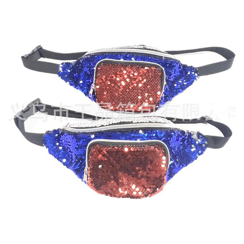 New Sequin Waist Bag Flip Fashionable All-match Crossbody Bag Mermaid Chest Bag Women's Sports Bag Crossbody Bag