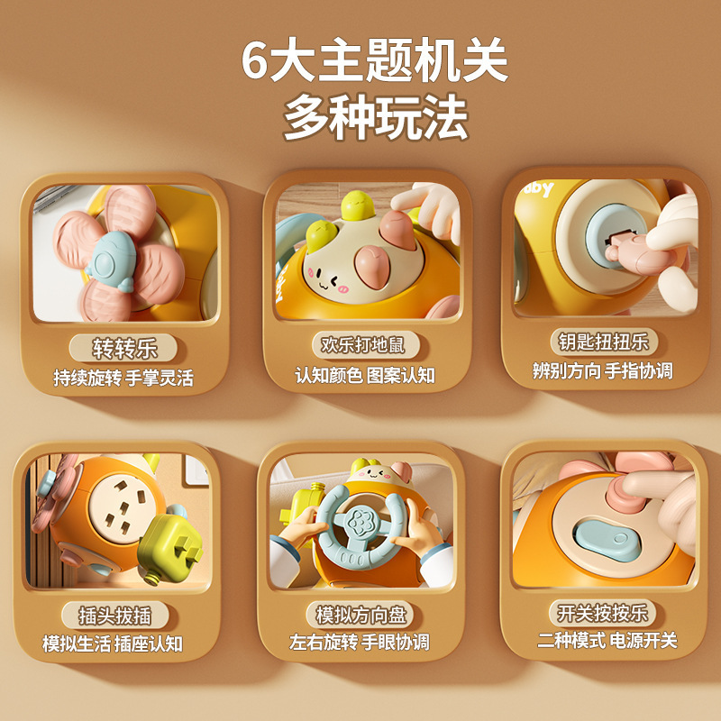 Cross-border Infant Busy Ball Hand Grasping Ball Hexahedron Montessori Early Education Grasping Training Puzzle Early Education Soothing Toy