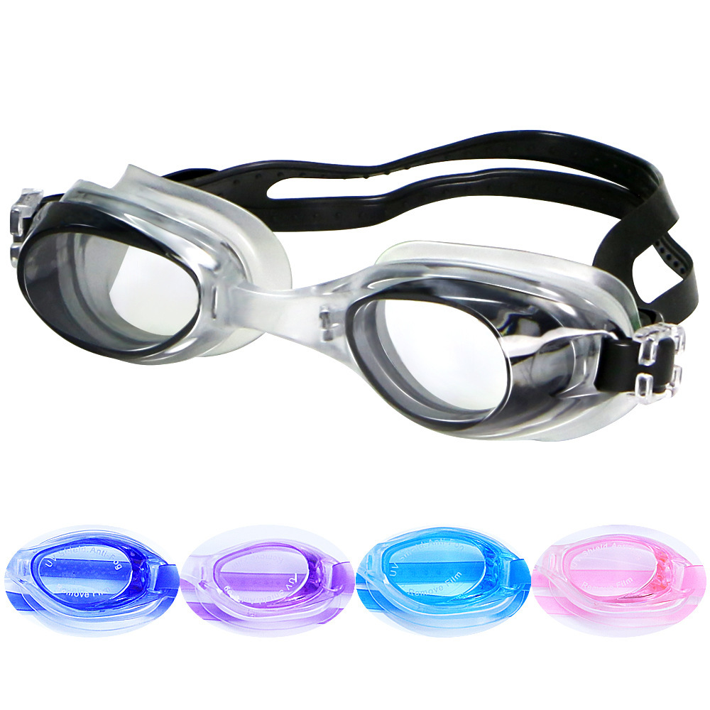 Factory in stock swimming goggles wholesale plain swimming goggles adjustable multi-color optional unisex HD transparent swimming goggles