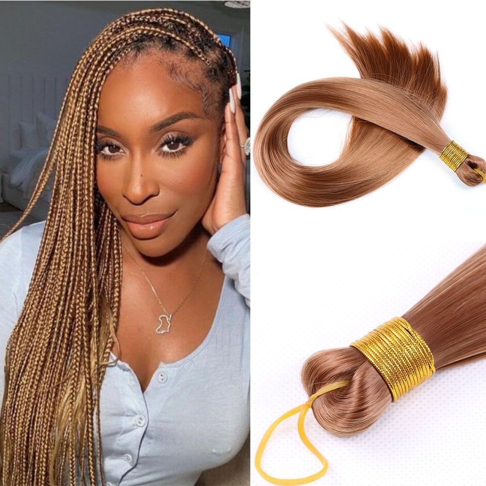 European and American Style Latin American Curly Straight Hair with Simulated Silk Soft Hair Extensions, Upgraded Silky Braids, Wig Braids