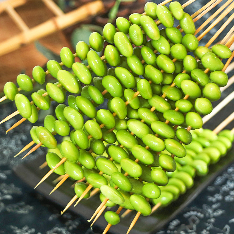 Fresh Edamame Skewers, Vegetarian Skewers, Green Bean Skewers, Barbecue, Fried Hot Pot, Commercial Frozen Ingredients for Stalls, Internet-Famous