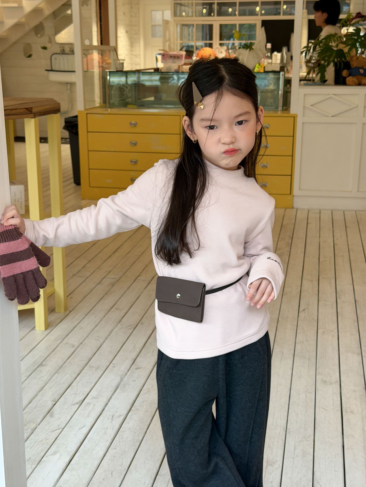 【Double-Layer Thickened】 Boys and Girls Warm Mousse Fleece Thermal Mid-Collar Base Layer Half-High Collar Top