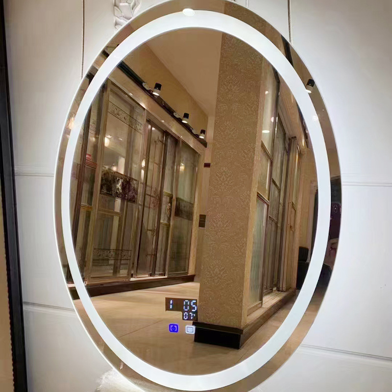 Led Bathroom Glass Lens Bathroom Mirror Smart Tempered Glass Light Mirror Touch Screen Smart Mirror Cosmetic Mirror