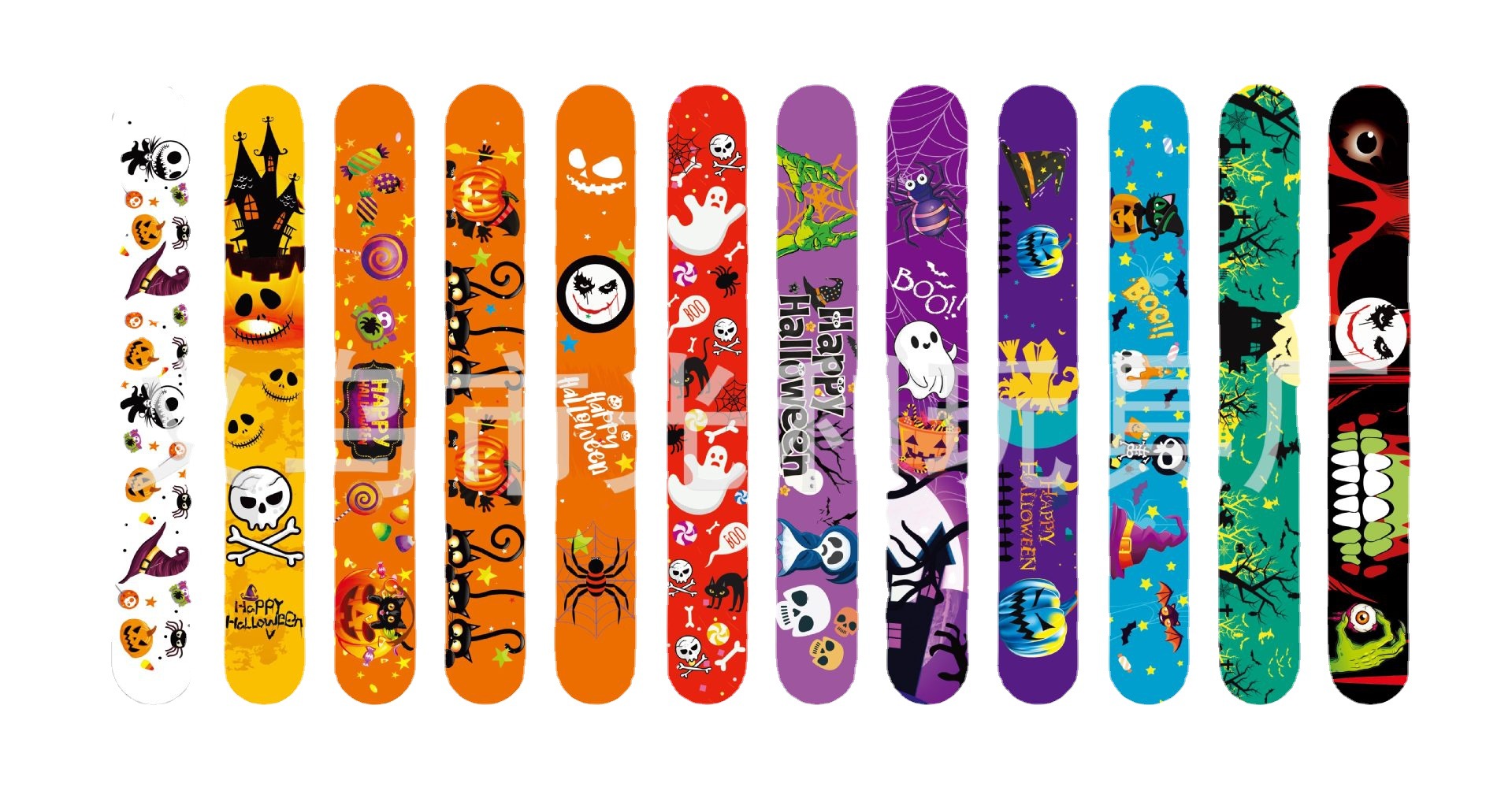 A variety of selected Amazon Halloween pop ring PVC bracelet Ghost Spider Skull Christmas clap bracelet