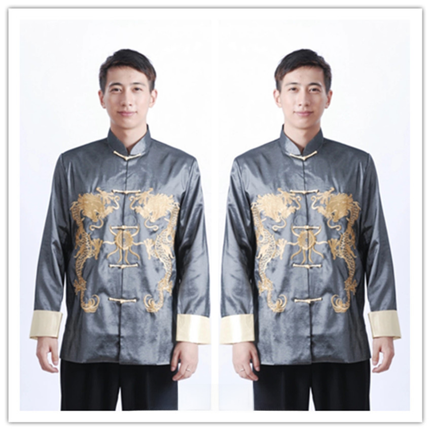 2025 Spring and Autumn New Dad Tang Suit Men's Shirt Suit Long Sleeve Middle-Aged and Elderly Tai Chi Suit Chinese Style Morning Exercise Wholesale