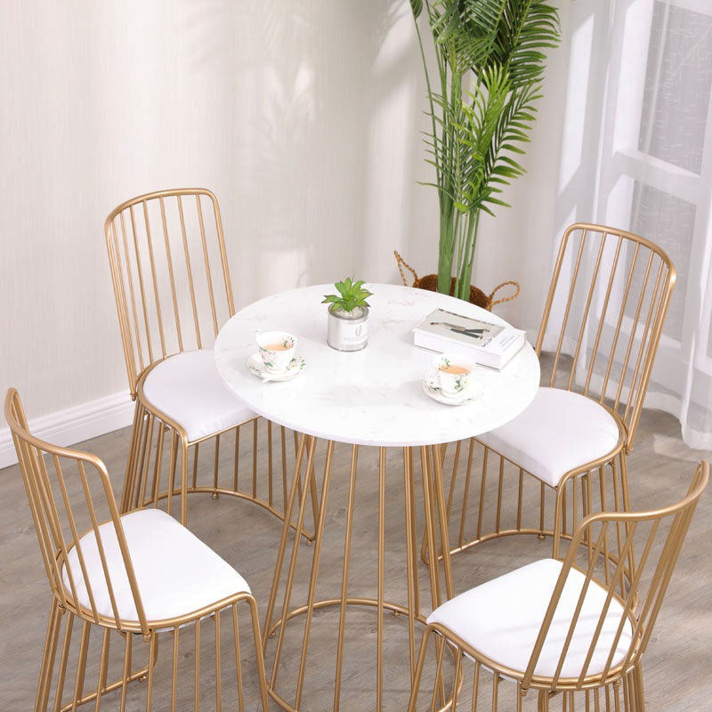 Nordic Dessert Milk Tea Shop Negotiates Light Luxury Internet Famous Table and Chair Combination Marble Cafe Leisure Commercial Table and Chair