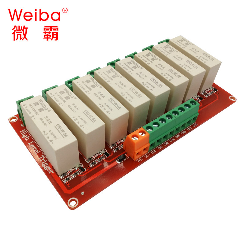 Weibaba 1248 Way 5A Solid State Relay Module High Level Dc Single Phase Solid State Relay Plc Frequency Converter