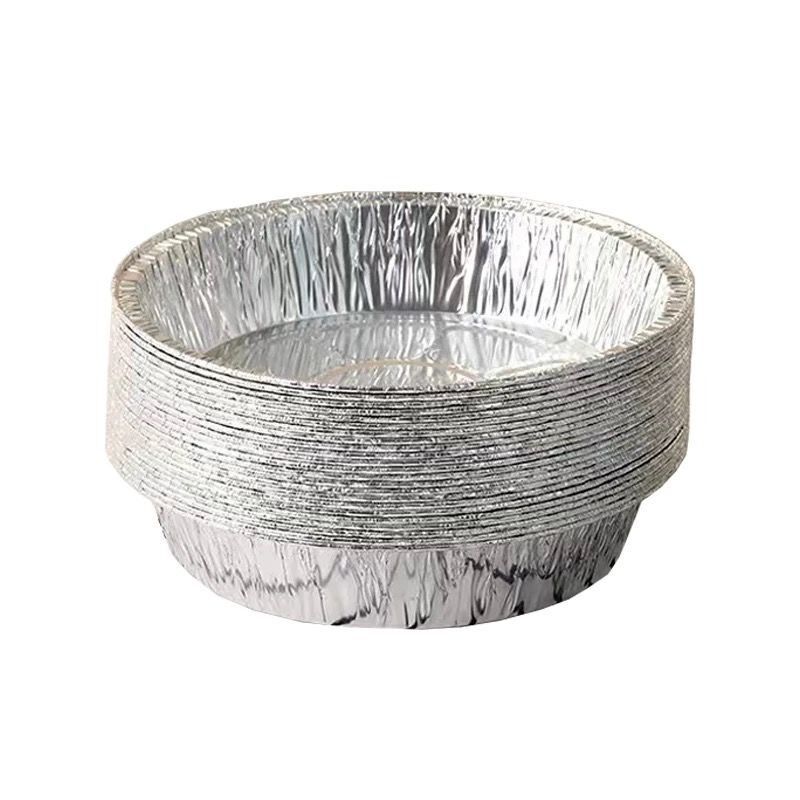 Special Tin Paper Plate for Air Fryer Household High Temperature Resistant Tin Paper Box Oven Thickened Square Round Aluminum Foil Tin Paper Bowl