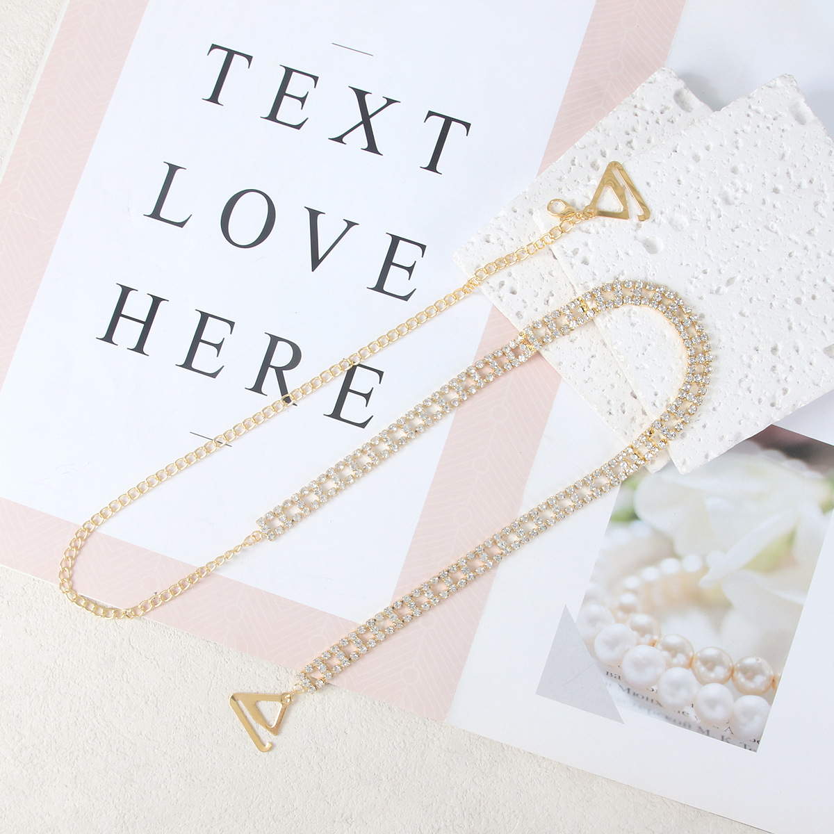 Cross-border Fashion Simple Multicolor All-match Rhinestone Shoulder Chain Adjustable Hollow Shoulder Chain Body Chain Jewelry for Women