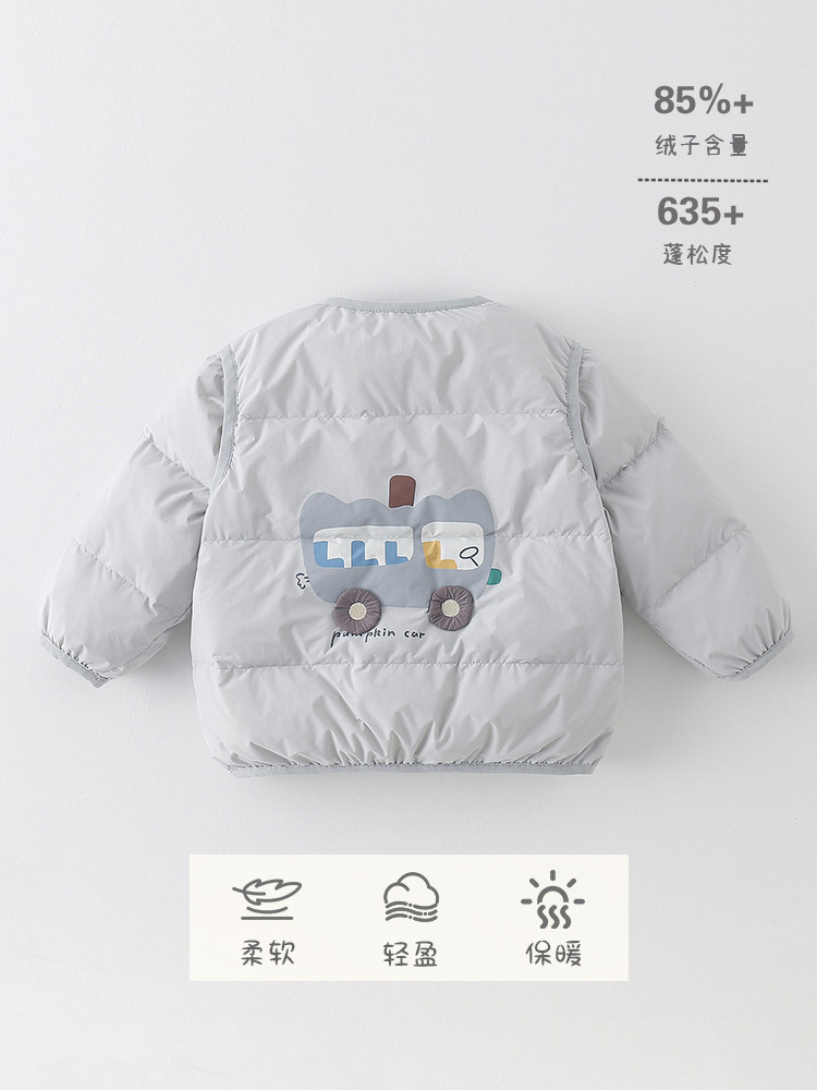 Boys' down Jacket with down Lining for Autumn and Winter, New Lightweight and Warm 90% White Duck down Coat, Baby Cartoon Clothing, Class a