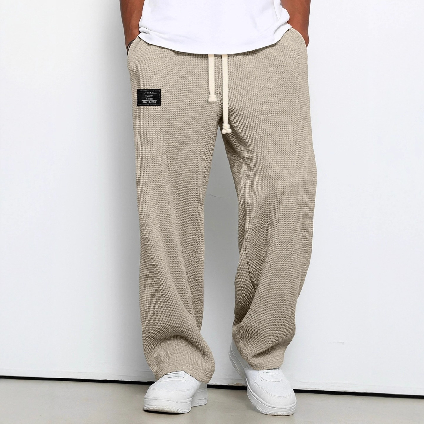 European and American Cross-Border Amazon Men's Spring and Autumn Trendy Loose Drape Straight-Leg Sweatpants Wide-Leg Sports Casual Long Pants