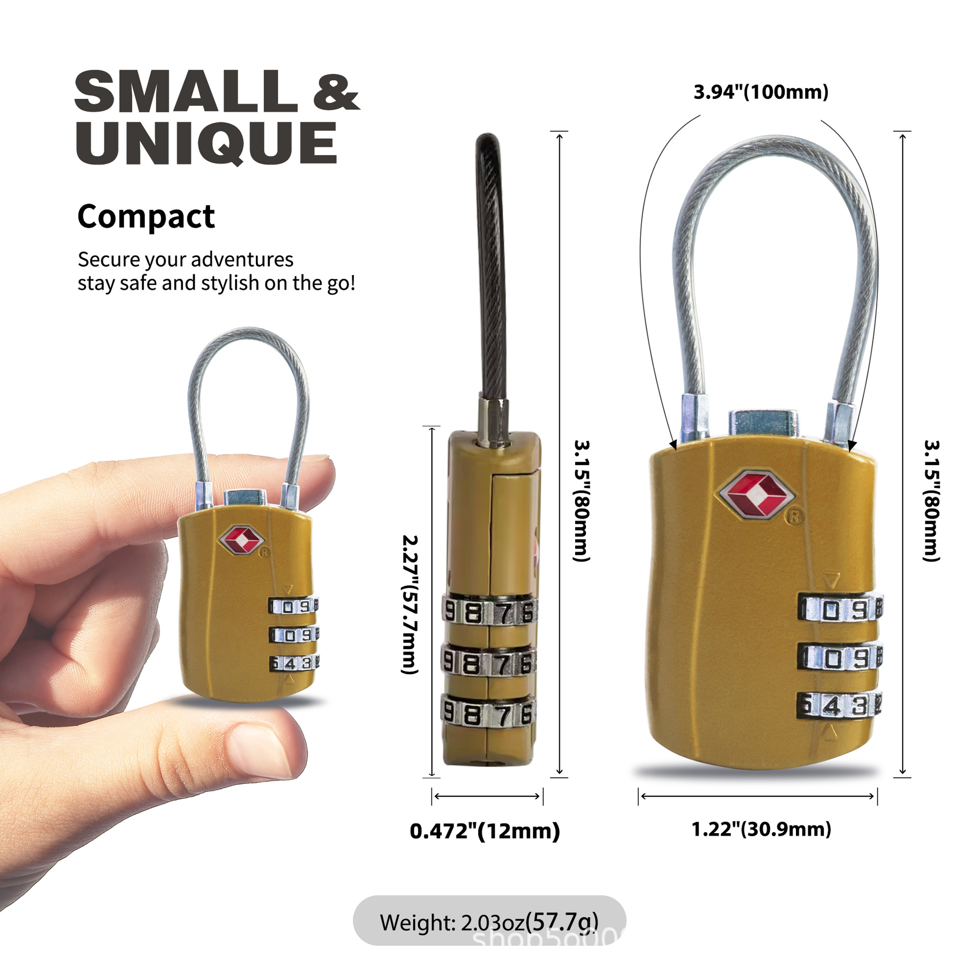 Hot Selling Customs Lock Wire Rope Small Padlock Overseas Travel Trolley Luggage Lock Cross-Border 02St Password Lock