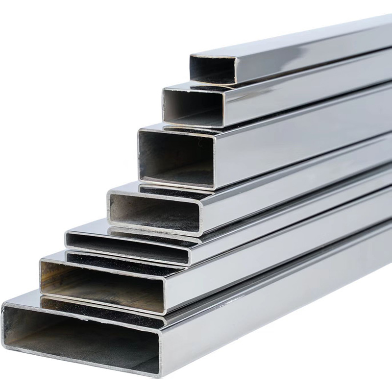 Customized Processing of 304 Stainless Steel Square Tube Manufacturer Mirror 201 Stainless Steel Rectangular Tube for Furniture Can Be Laser Cut