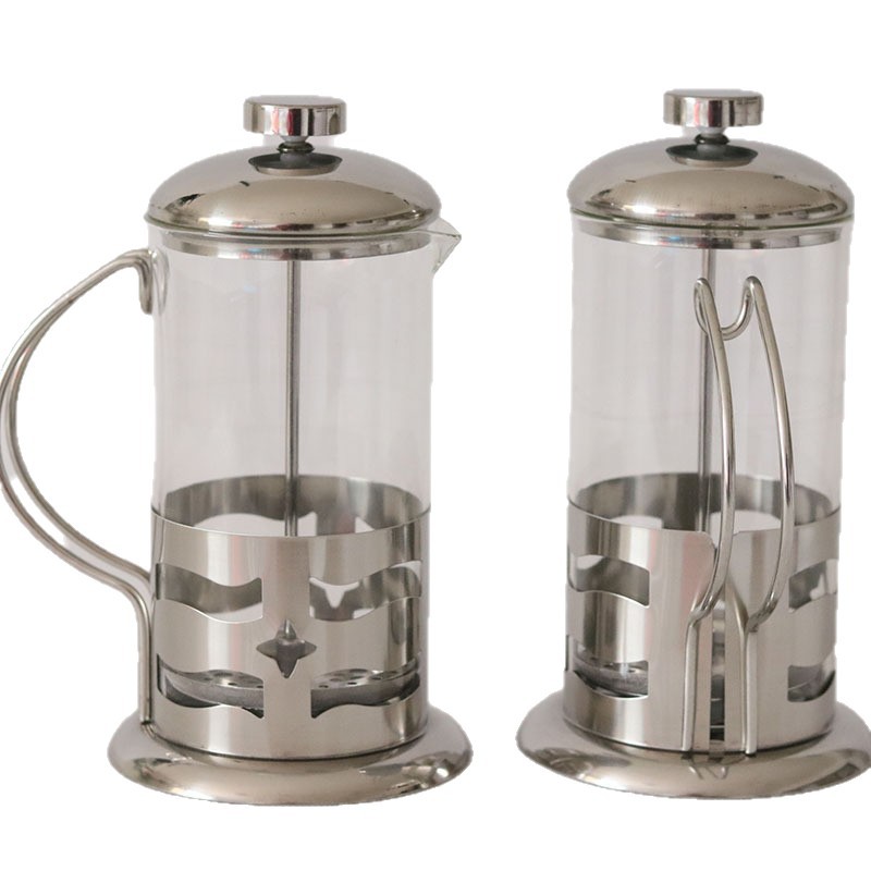 Coffee Pot Household French Filter Press Pot Glass Tea Maker Hand Pressure Filter Cup Brewing Cold Brew Pot Bamboo Wood French Press Pot