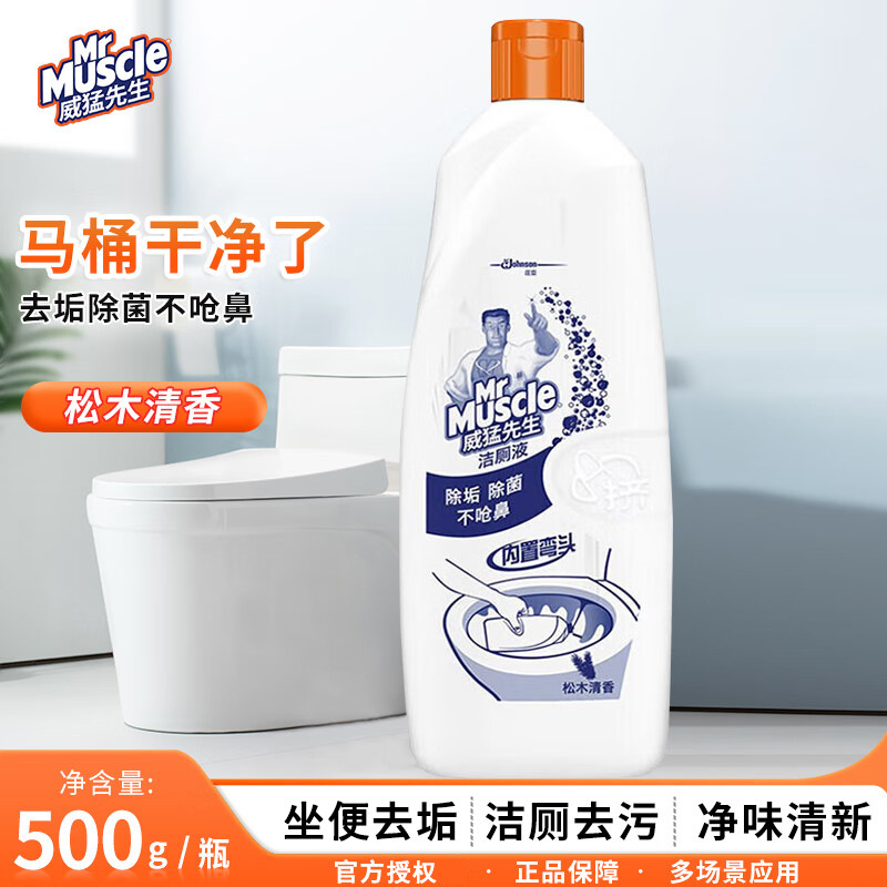 Туалетный очиститель Mr. Powerful 500 г, сосновый аромат, дезинфекция