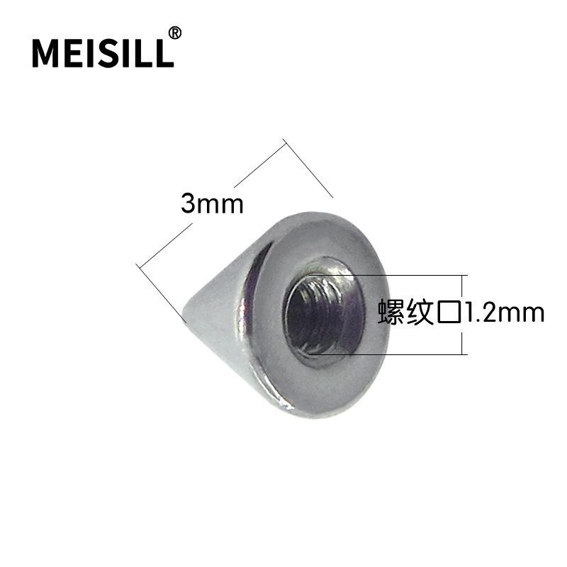 Meier Stainless Steel Inner Tooth Point Piercing Jewelry Accessories Internal Thread Pointed Cone Devil Pointed Eyebrow Nail Lip Nail Matching Piece