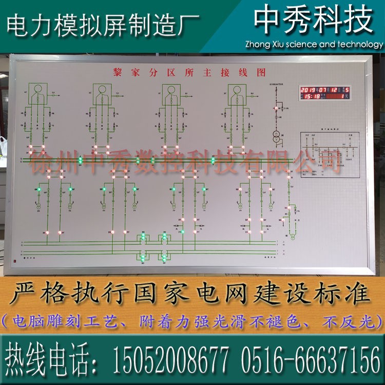 Manufacturer Wholesale High-Speed Rail Lighting Substation at Substation Step-Down Substation Mosaic Power Simulation Screen Electrical Simulation Panel