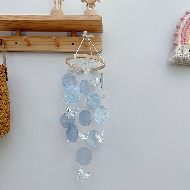 Butterfly natural shell wind chime color decoration balcony window home bedroom wall hanging send friends birthday gift