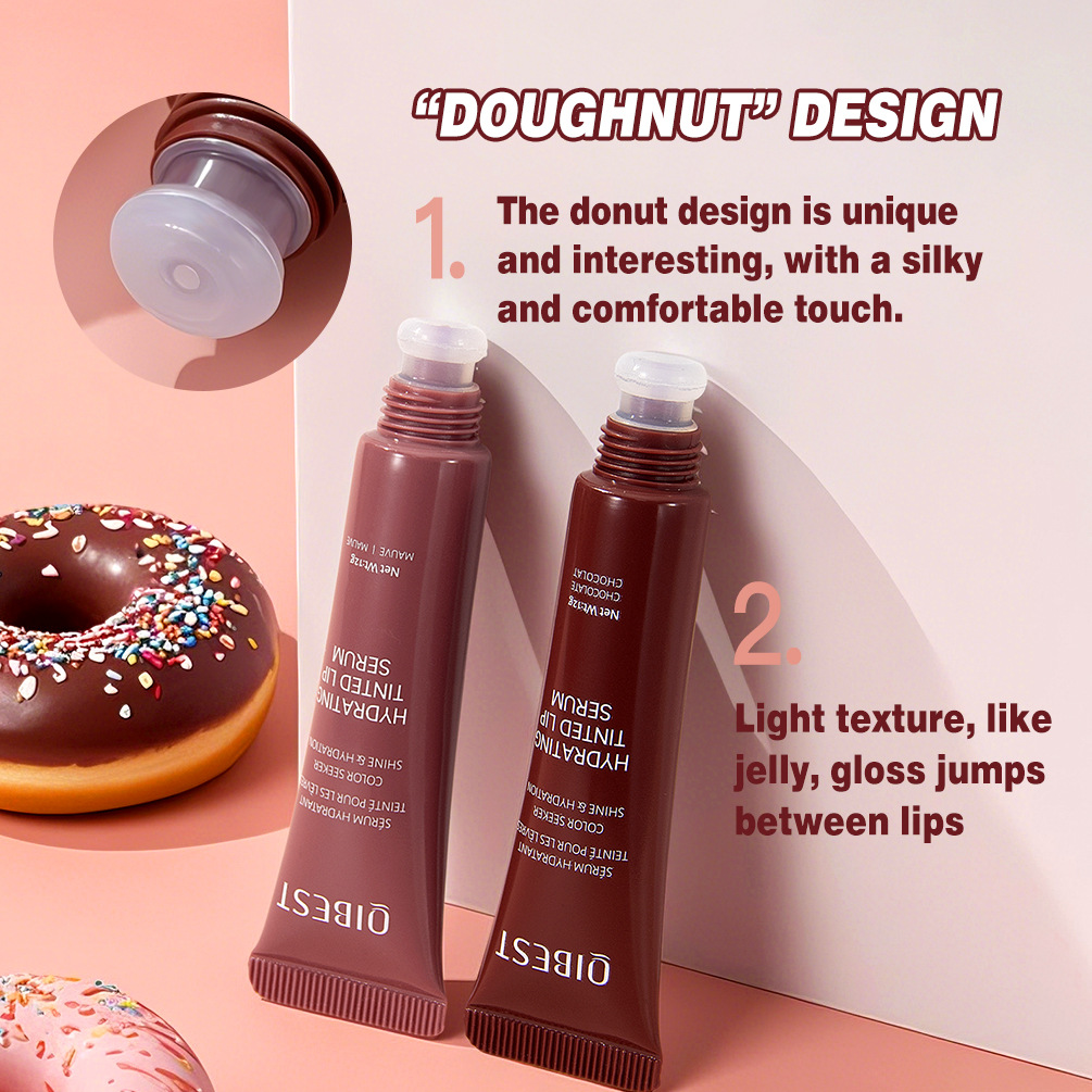 Qibest Cross-Border Colored Lip Gloss Liquid Hydrating Moisturizing Light and Shiny Lip Balm Water Gloss Lip Glaze Moisturizing Lip Cream