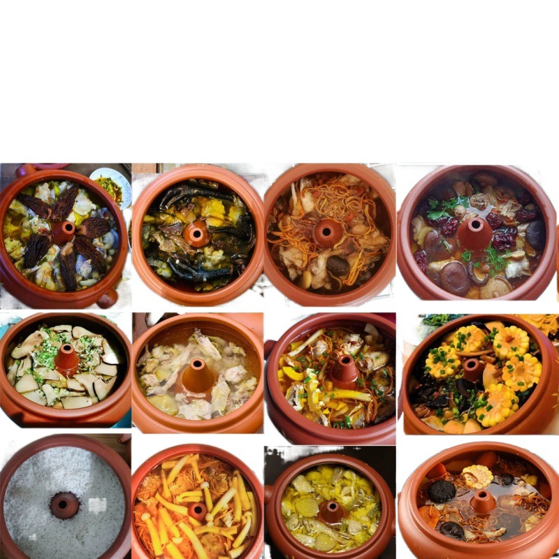 Yunnan Steam Pot Chicken Steam Pot Household Purple Ceramic Thickened Commercial Small Steam Pot Restaurant Casserole Steam Pot Bottom Pot Steaming Tray