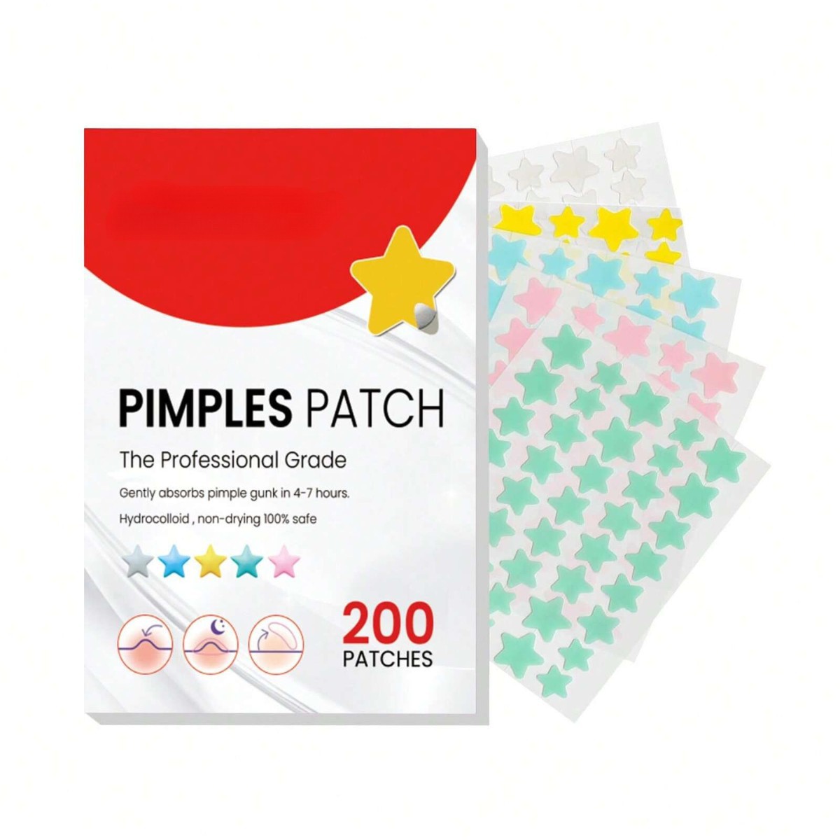 200 Pieces of Acne Stickers Party Stickers Heart-Shaped Stickers Star Decorative Stickers Halloween Acne Stickers in Stock