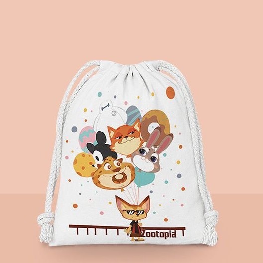 Zootopia Drawstring Pocket Cartoon Sundries Storage Bag Portable Toiletry Bag Cosmetic Bag
