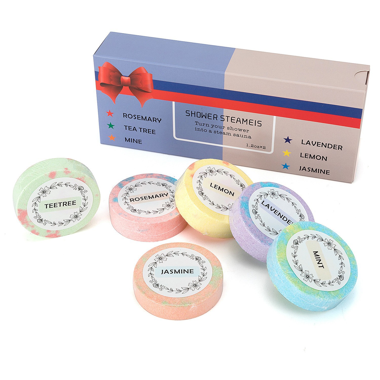 Spot Amazon Cross-Border Shower Tablets Dried Flower Essential Oil Bath Salt Ball Lavender Aromatherapy Bath Tablets 30g*8 Pieces