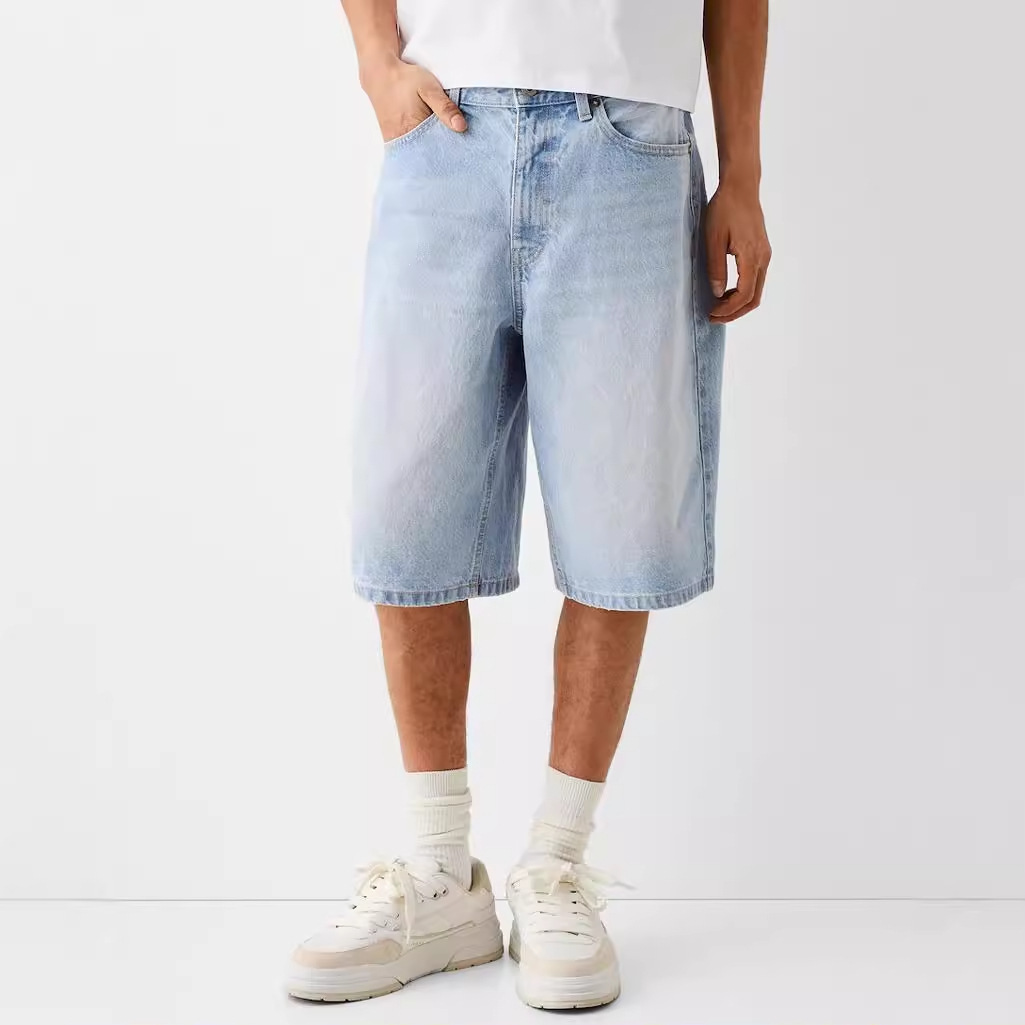 Cross-Border Exclusive Supply of European and American Men's Denim Shorts Amazon Aliexpress Men's New Denim Mid-Pants New Style