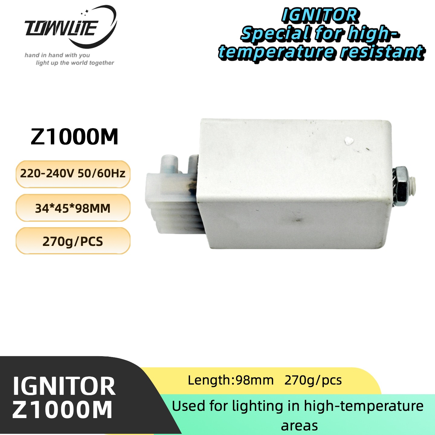 High Temperature Resistant 180 Degree Metal Halide Lamp Sodium Lamp Uv Lamp High Power 1000-1200W Terminal Electronic Trigger