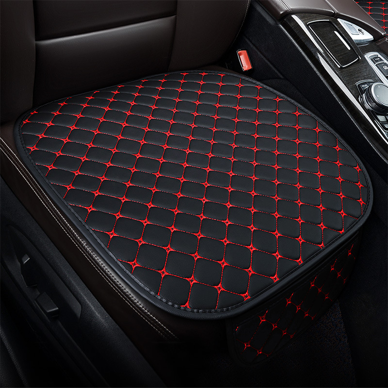 Car seat cushion summer universal five-seat high-end nappa leather embroidered cushion wear-resistant non-slip seat cushion three-piece set