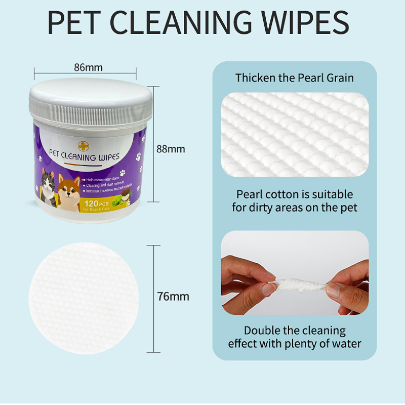 Cross-Border Pet Eye Wipes 120P Cat and Dog Tear Stain Removal Ear Cleaning Universal Wipes Factory Direct Sale