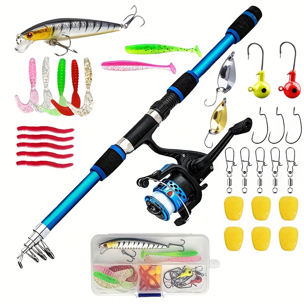 Cross-Border Popular Lure Fishing Rod Set 1.8m Beginner Fishing Rod Complete Set Sea Rod Mini Fishing Rod Fishing Gear Set