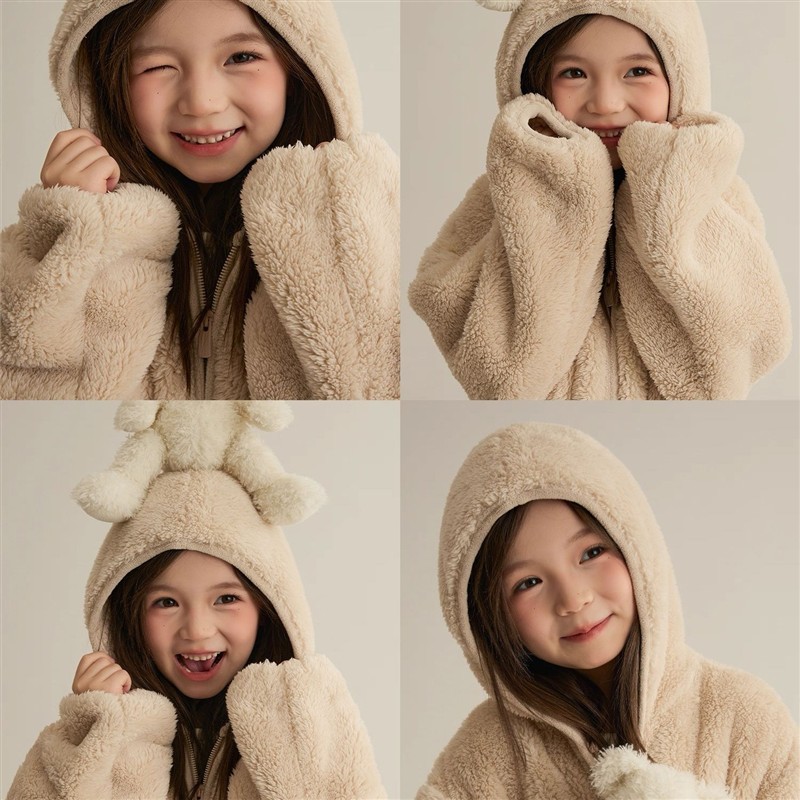 Girls' Pajamas Winter 2025 New Kidsren's Coral Velvet Home Clothes Boys' Winter Thickeneded One-Piece Warm Pajamas