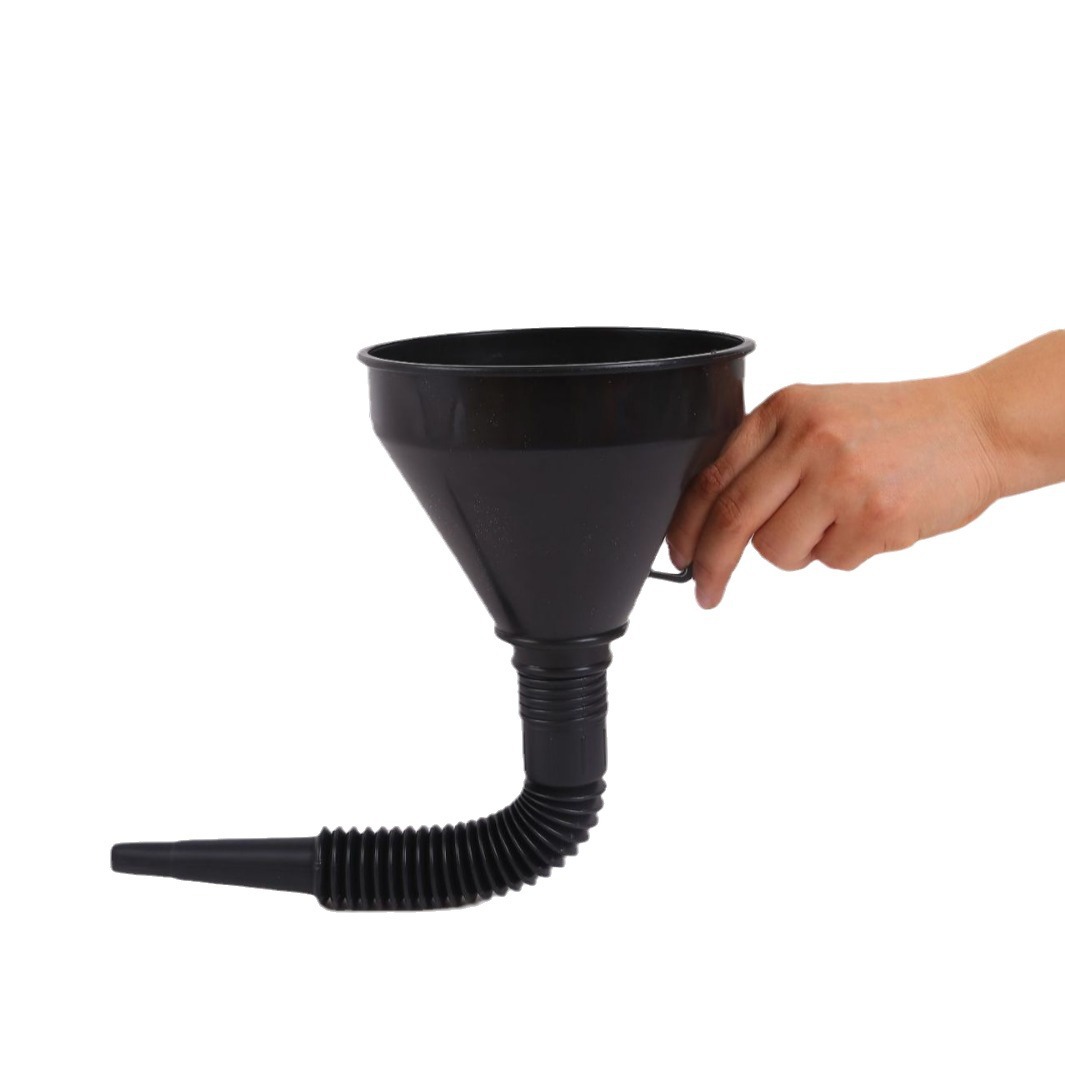 Filter Injection Molded Funnel Car and Motorcycle Refueling Funnel Self-Driving Travel Emergency Tool 130mm Black Refueling Funnel