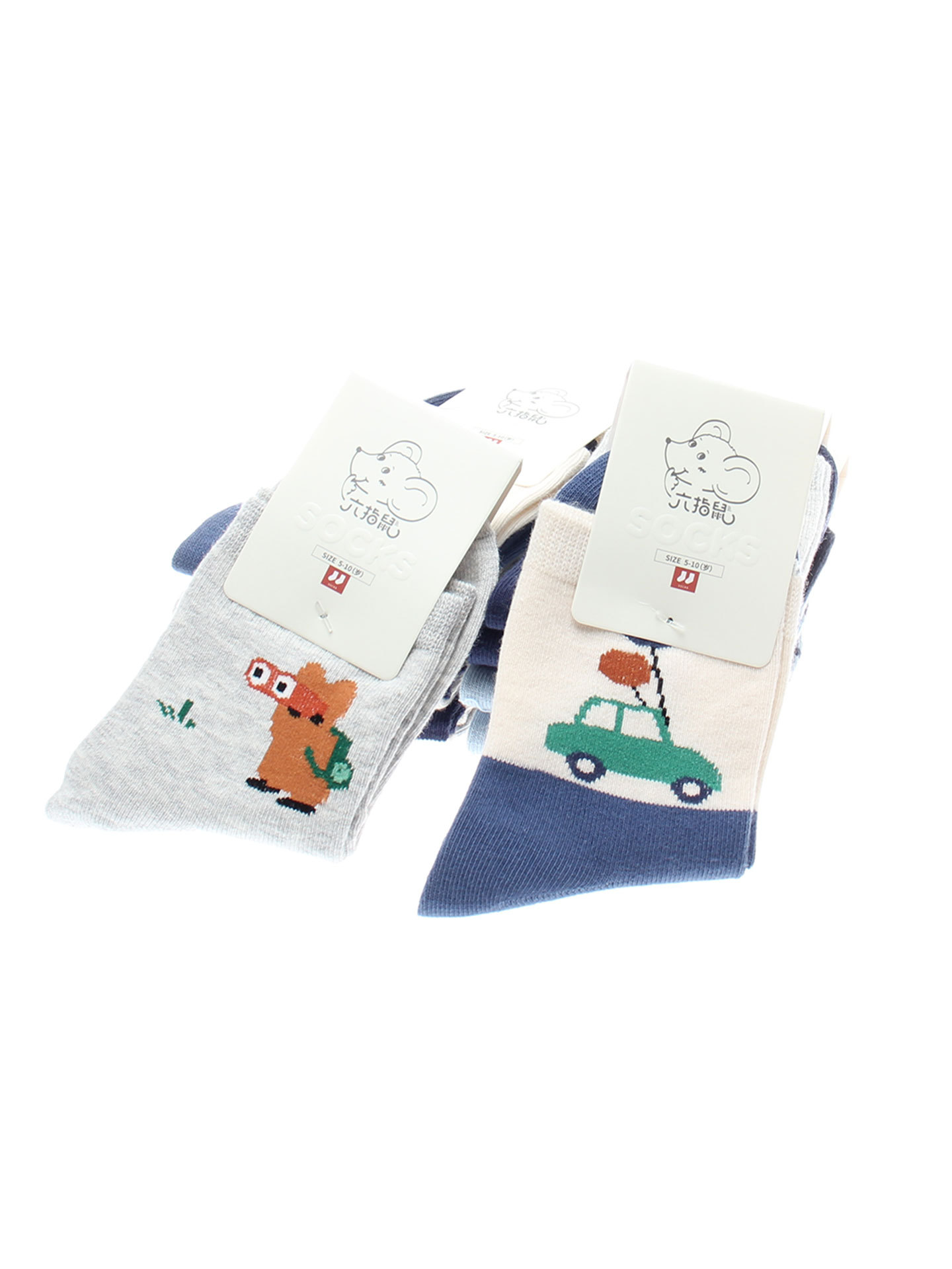 Children's socks six-finger mouse boys and girls baby spring and autumn boys winter big children students in the tube cotton socks wholesale