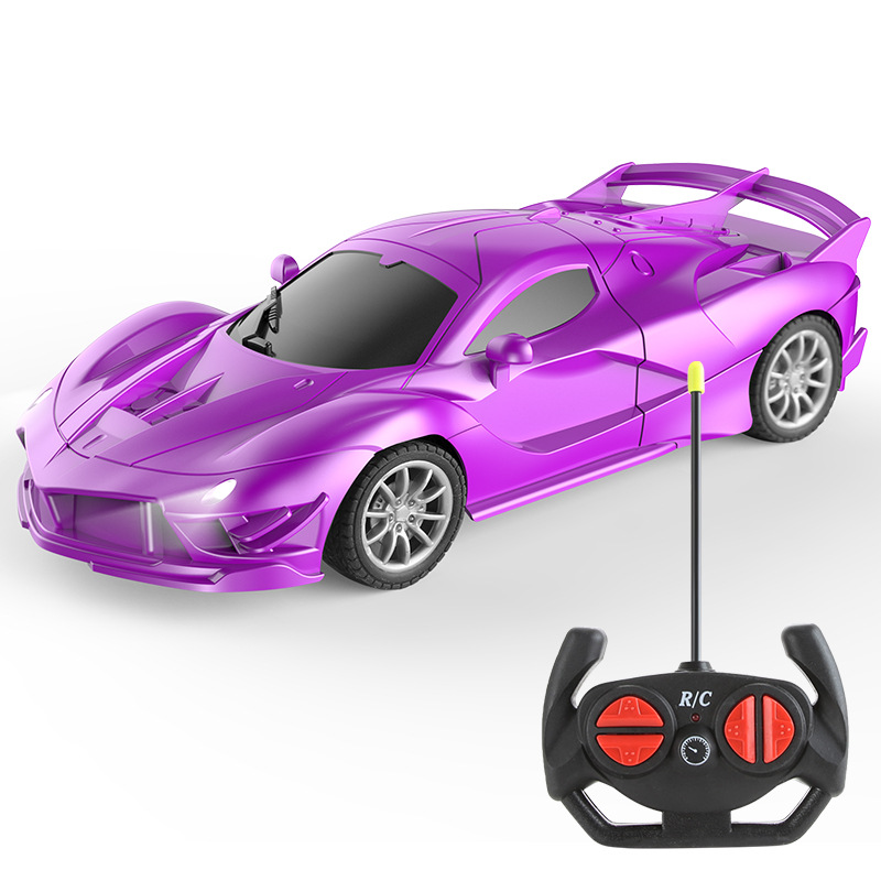 Cross-border four-way remote control car wireless lighting electric toys remote control racing toys sports car model children's toys