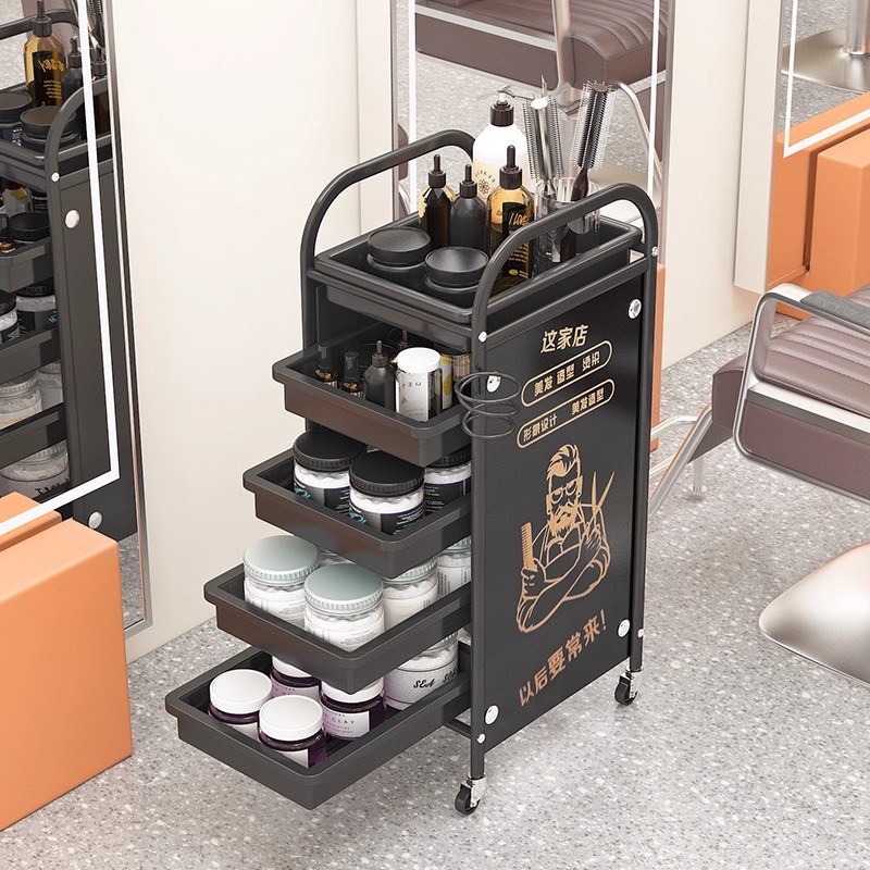 Hairdressing Cart, Hair Salon Trolley, Beauty Trolley, Multi-Functional Storage Shelf, Barber Shop Perm and Dyeing Tool Cart