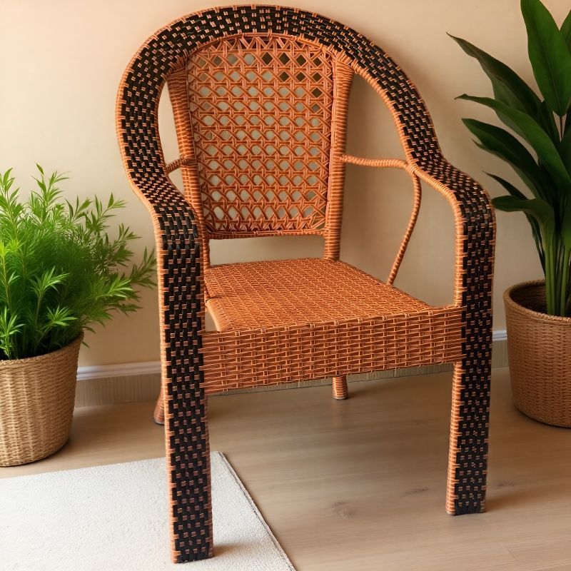 Balcony Leisure Tables and Chairs, Backrest Chairs, Rattan Chairs for the Elderly, Home Courtyard Hand-Woven Outdoor and Indoor Rattan Chairs