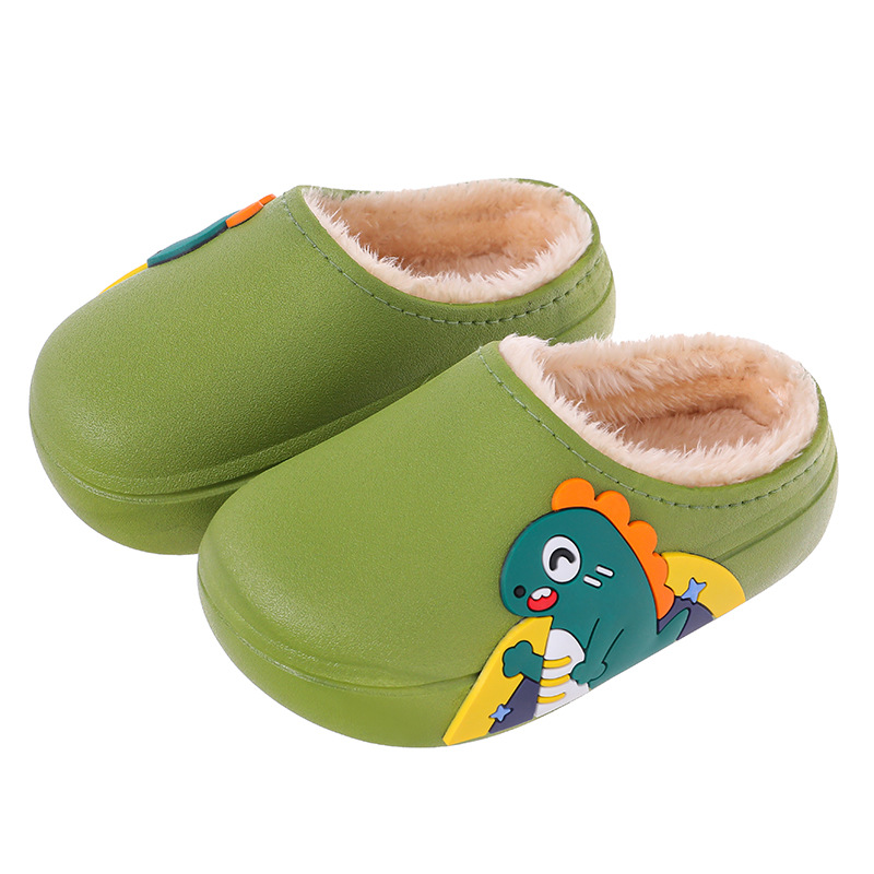 Children's Cotton Slippers Winter Children's Slippers Boys and Girls Cartoon Cute Warm Waterproof Non-Slip Home Parent-Kids Shoes