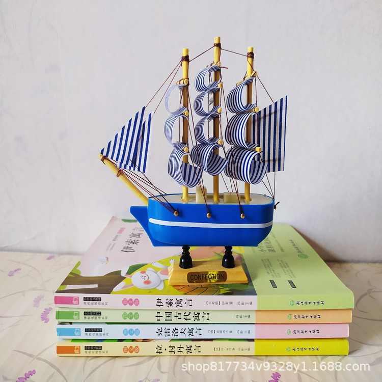 Mediterranean sailing model smooth sailing creative desktop decoration wooden plastic cake decoration crafts