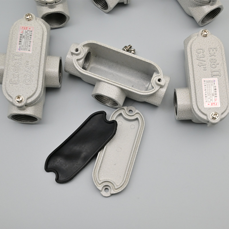 Explosion-Proof Threading Box Aluminum Alloy Square Threading Box Dn20 Three-Way Four-Way Bhc Explosion-Proof Threading Box Elbow